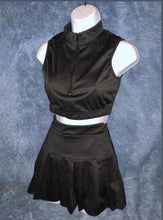 Load image into Gallery viewer, Black tennis skirt set
