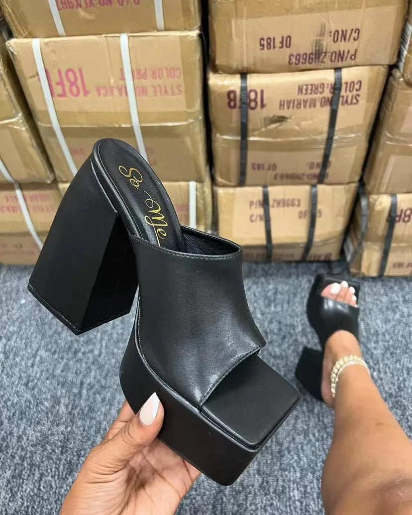 Black Wedge heels