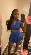 Blue tennis skirt set