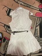 White tennis skirt set