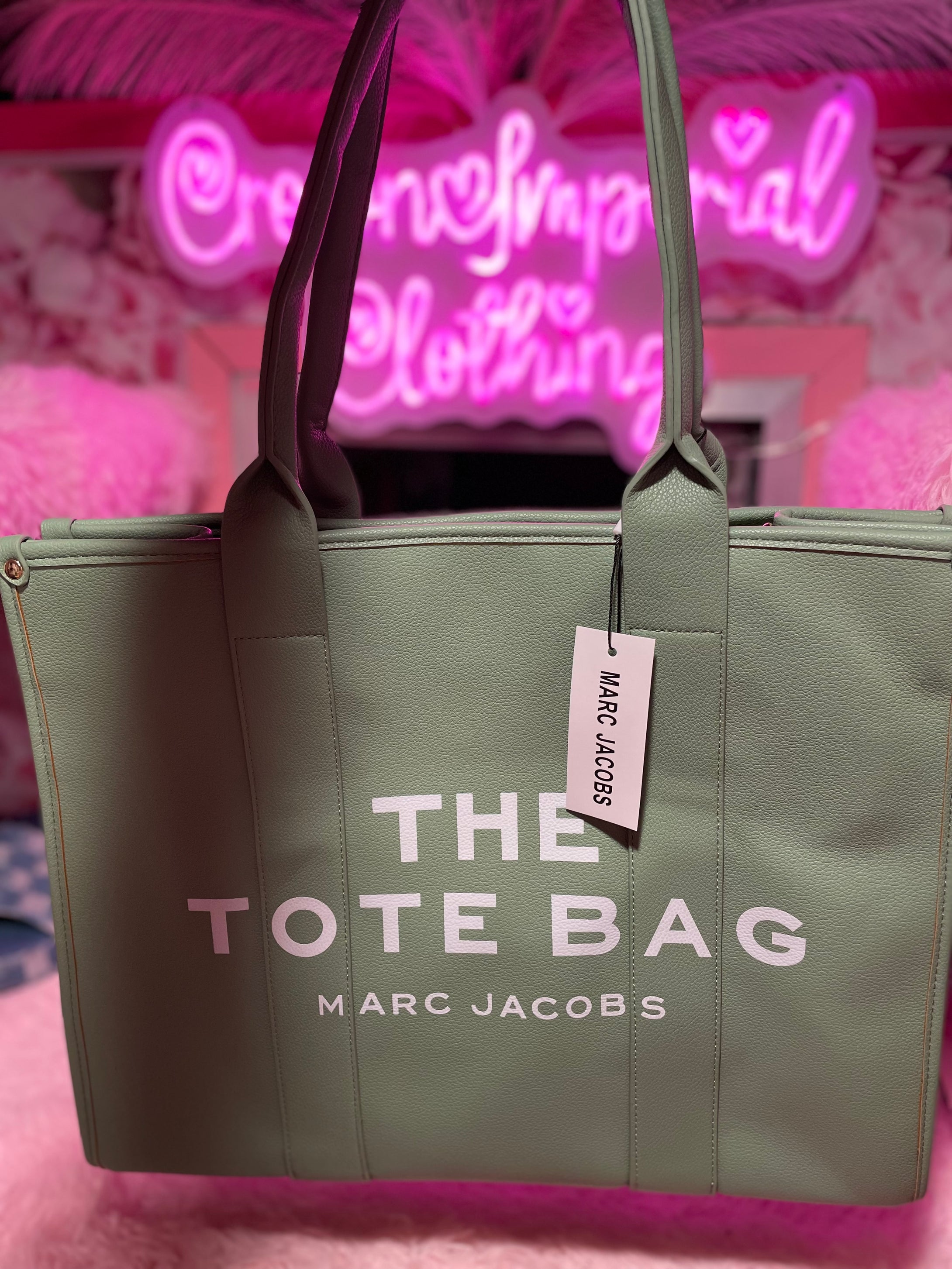 Light green xl tote bag