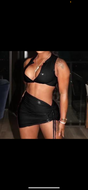 Baddie leather skirt set