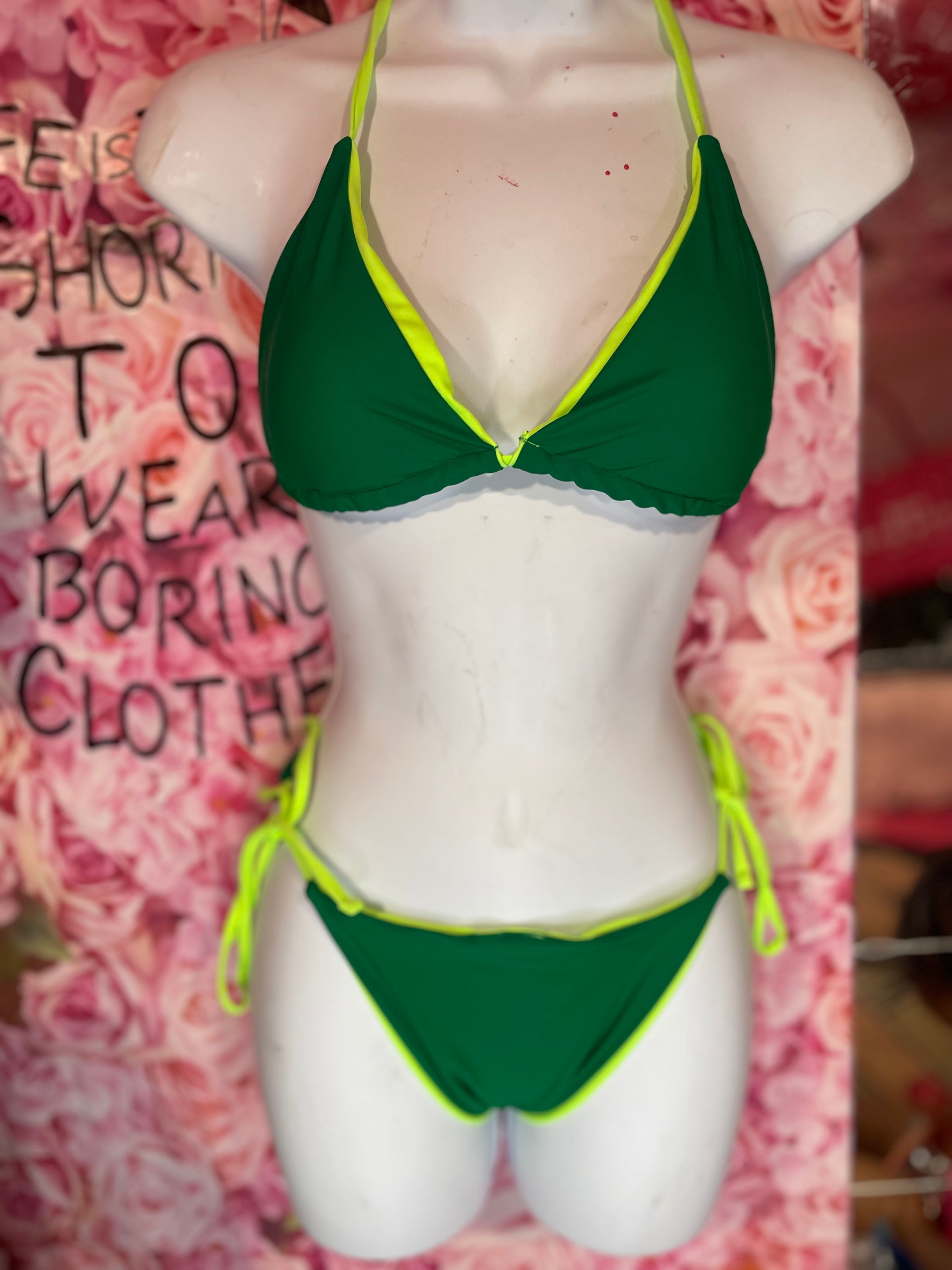 Green bikini swimsuit