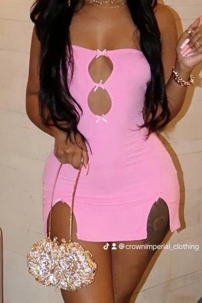 Pink mini dress