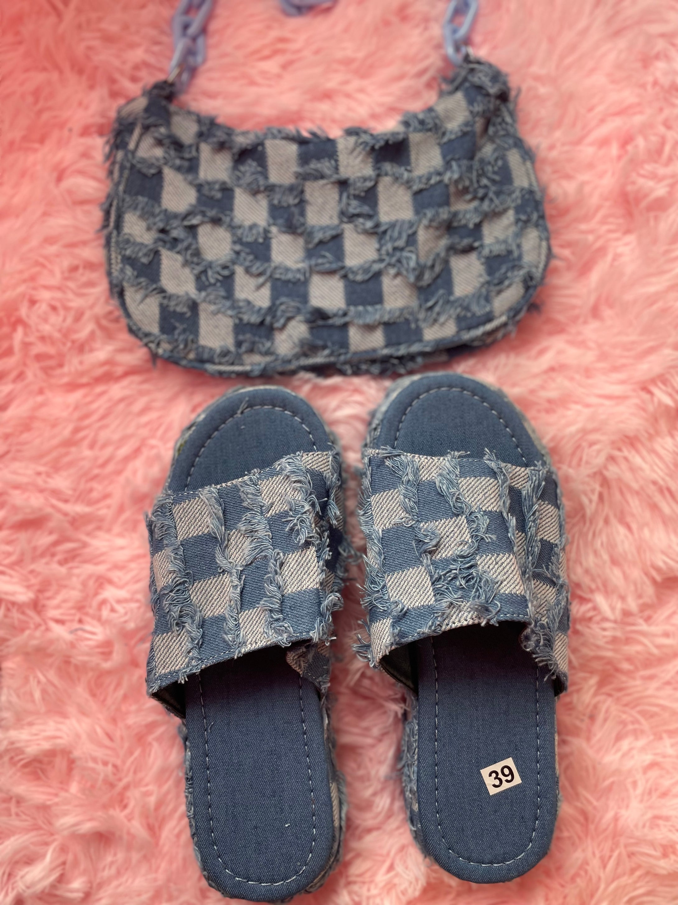 Blue Denim Sandal Set