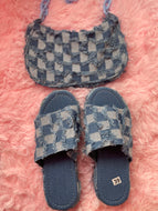 Blue Denim Sandal Set