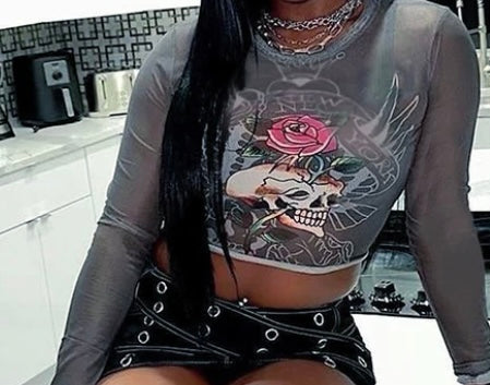 Sheer Ed hardy top