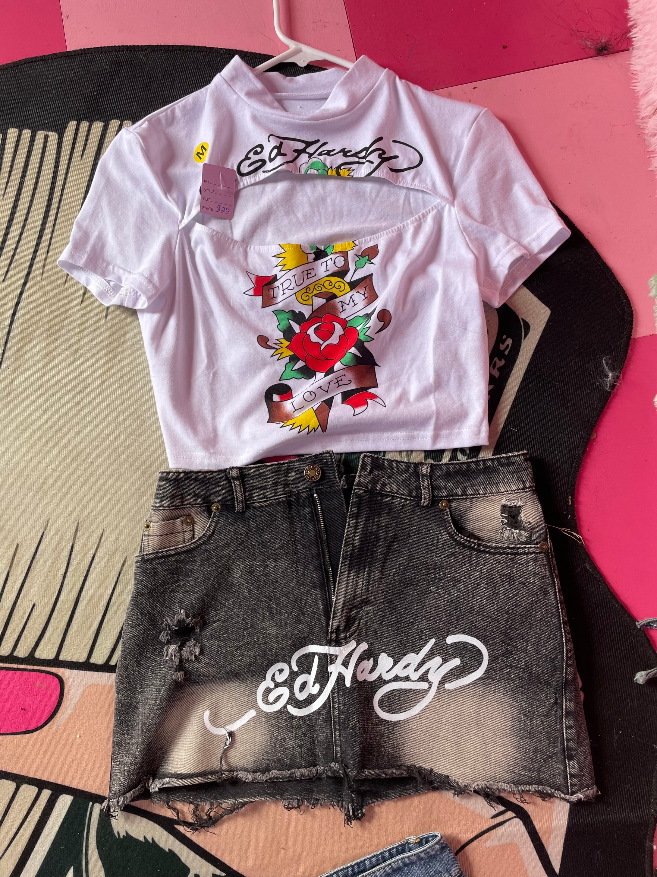 White Edhardy Crop top